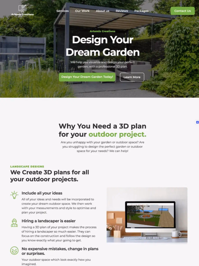 A custom website from the Coben portfolio